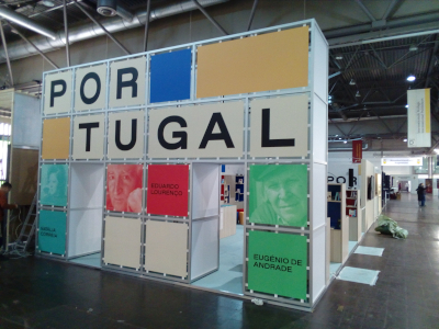 Portugal auf der Leipziger Buchmesse – noch leerer Messestanbd